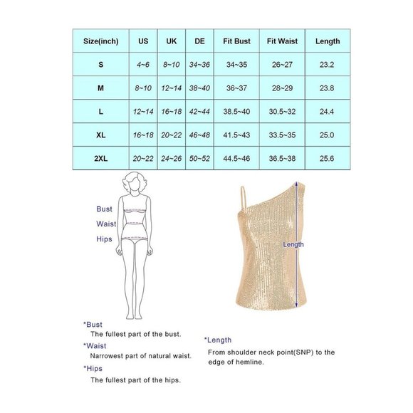 GRACE KARIN Women's Barbie Pink Sequin Tank Top One Shoulder Party Camisole XXL - Picture 7 of 7